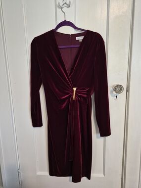 Calvin Klein | Dresses | Calvin Klein Faux Leather Eggplant Purple  Sleeveless Bodycon Sheath Dress Sz 2 | Poshmark